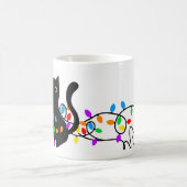 黒猫が支配する！ウィスカー&クリスマス応援! コーヒーマグカップ (中央)