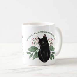 黒猫が支配する!ミニパンサーのクリスマス! コーヒーマグカップ