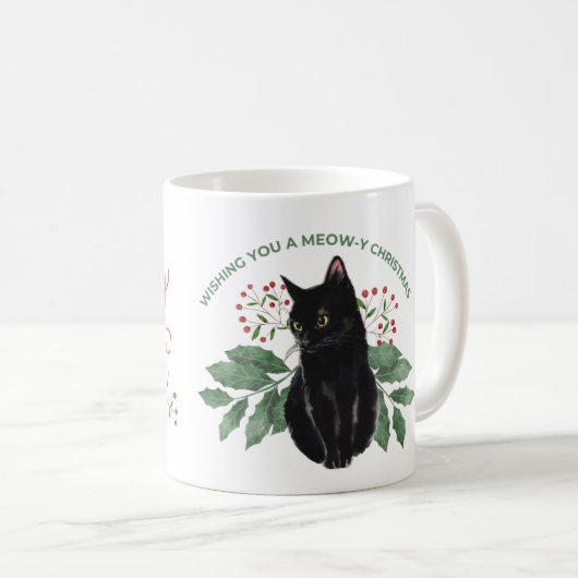 黒猫が支配する!ミニパンサーのクリスマス! コーヒーマグカップ (正面右)