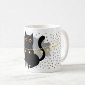 黒猫が支配する！純粋なフェスティバルギフト！ コーヒーマグカップ (正面右)
