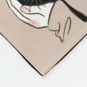 黒猫が月と背中の贈り物に愛する フリースブランケット (角)