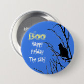 黒猫が木を登る 缶バッジ (正面&裏面)