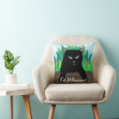 黒猫が柵の上に、猫がママ。 クッション (椅子)