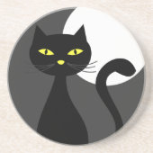 黒猫が満月のハロウィーンコースターの下に コースター (正面)