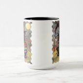 黒猫が登場するかわいいハロウィーンの魔女 マグカップ (中央)