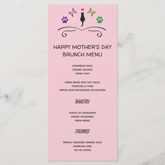 黒猫が登場するハッピーマザーデイメニュー メニュー (正面)