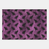 黒猫が紫 ラッピングペーパーシート (正面3)