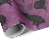 黒猫が紫 ラッピングペーパー (ロールコーナー)