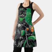 黒猫が自転車を運転する聖パトリックの日 エプロン (インサイチュ)