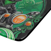 黒猫が自転車を運転する聖パトリックの日 カッティングボード (角)