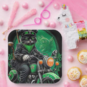 黒猫が自転車を運転する聖パトリックの日 ペーパープレート (パーティー)