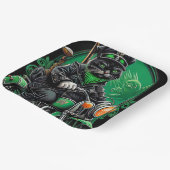 黒猫が自転車を運転する聖パトリックの日 ペーパープレート (傾斜あり)