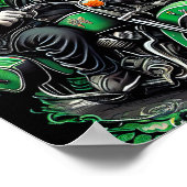 黒猫が自転車を運転する聖パトリックの日 ポスター (角)