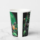 黒猫が自転車を運転する聖パトリックの日 紙コップ (右)