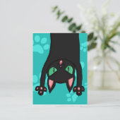 黒猫が飛び出す ポストカード (スタンド正面)