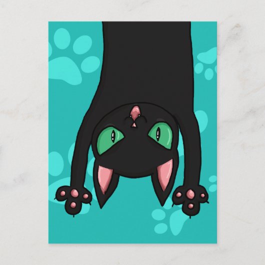 黒猫が飛び出す ポストカード (正面)