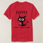 黒猫が飲むのが殺人だからコーヒー Tシャツ (デザイン正面)
