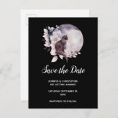 黒猫が魔法の満月でデートを救う インビテーションポストカード (正面/裏面)