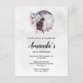 黒猫が魔法の満月誕生日の前に インビテーションポストカード (正面)