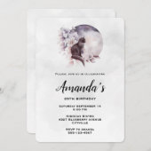 黒猫が魔法の満月誕生日の前に 招待状 (正面/裏面)