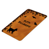 黒猫こうもりハッピーハローウィン マグネット (左側)