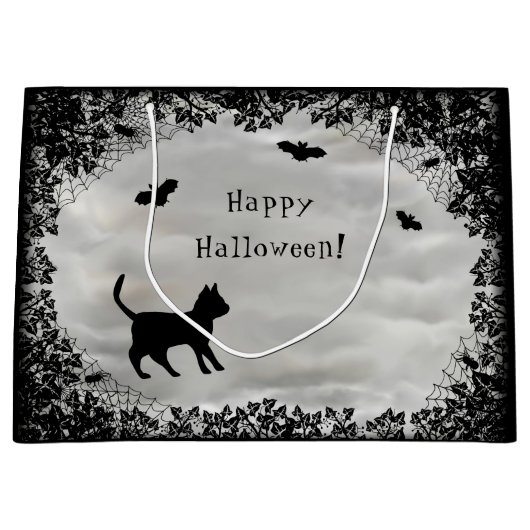 黒猫こうもりハッピーハローウィン! ラージペーパーバッグ (正面)