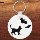 黒猫こうもり キーホルダー (正面)