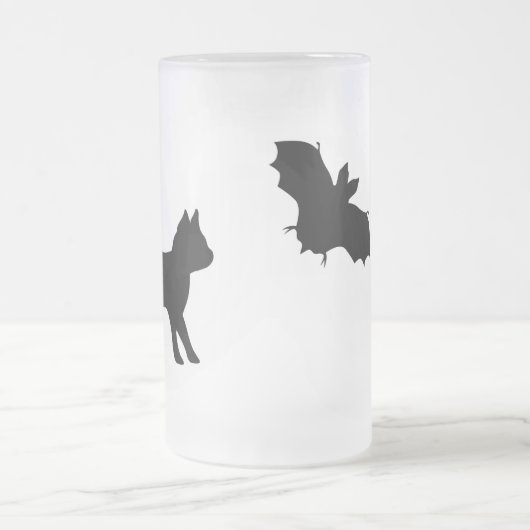 黒猫こうもり フロストグラスビールジョッキ (中央)