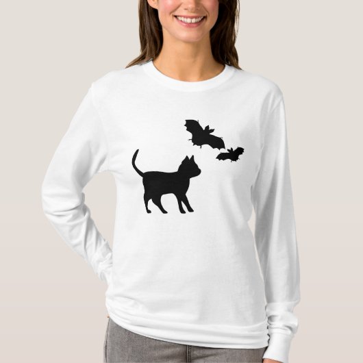 黒猫こうもり Tシャツ (正面)