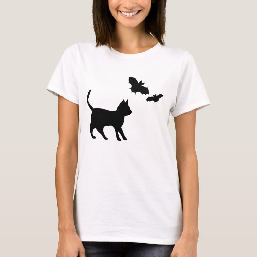 黒猫こうもり Tシャツ (正面)