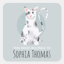 黒猫この本は名前キッズ蔵書票