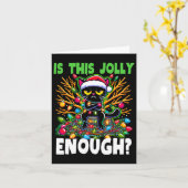 黒猫すてきのおもしろいクリスマスツリー カード (黄色い花)