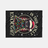 黒猫すてきのおもしろいクリスマスツリー フリースブランケット (正面(横))