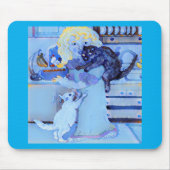 黒猫たち 🐈‍⬛ 🐈 の朝食 🥞 マウスパッド (正面)