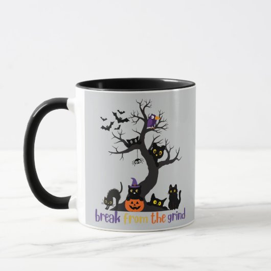 黒猫だらけのコーヒーマグ マグカップ (左)