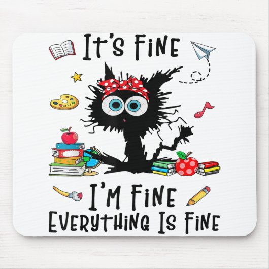 黒猫だ素晴らしよ俺は素晴らし全素晴らし体 マウスパッド (正面)