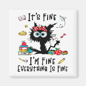 黒猫だ素晴らしよ俺は素晴らし全素晴らし体 マグネット (正面)