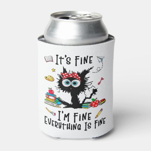 黒猫だ素晴らしよ俺は素晴らし全素晴らし体 缶クーラー (缶正面)