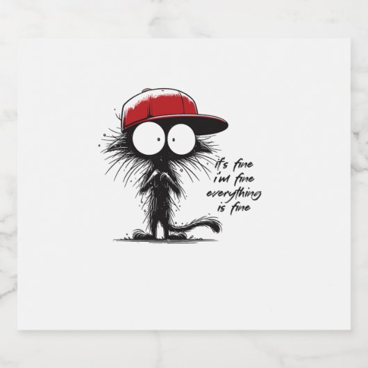 黒猫だ素晴らし俺は全素晴らしてフー素晴らしだ スパークリングワインラベル (シングルラベル)