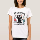 黒猫だ素晴らし俺は素晴らし新学期 Tシャツ (正面)