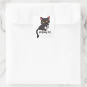 黒猫つるが乗った スクエアシール (バッグ)