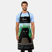 黒猫つるのフェンス、ビジネステーマ、大 エプロン (着用した状態)