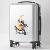 黒猫でカボチャのハロウィーンの魔女 シール (スーツケース)