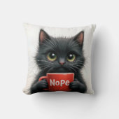 黒猫とおもしろいマグカップ クッション (正面)