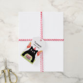 黒猫とお誕生日ケーキ感謝してい君 ギフトタグ (より糸付き)