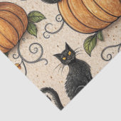 黒猫とかぼちゃのハロウィンパターン 薄葉紙 (詳細)