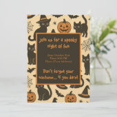 黒猫とかぼちゃのハロウィンパーティー 招待状 (スタンド正面)