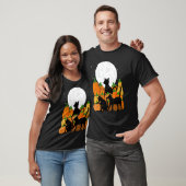 黒猫とかぼちゃのハロウィン 満月 スプーキー ゴス Tシャツ (ユニセックス)
