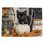 黒猫とかぼちゃのファームハウスハロウィン ラージペーパーバッグ (裏面)