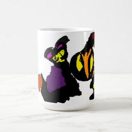 黒猫とかぼちゃの喜びの優しさ コーヒーマグカップ